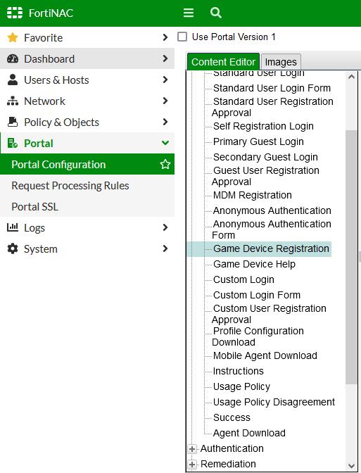 Step 1 Configure Registration Portal Page Fortinac F 7 2 0
